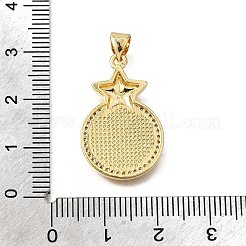 Colgantes de concha de circonita cúbica con micro pavé de latón&nbsp;KK-D328-13G