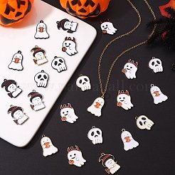 24pcs 12 Stil Halloween Thema Legierung Emaille Anhänger&nbsp;ENAM-SZ0002-12