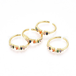 Manschettenringe aus Messing mit Mikropavé-Zirkonia für Damen&nbsp;KK-T070-110