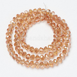 Chapelets de perles en verre électroplaqué&nbsp;EGLA-A034-T4mm-J14