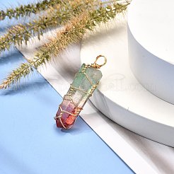 Pendenti a punta con perline di quarzo tinto naturale&nbsp;PALLOY-JF00921