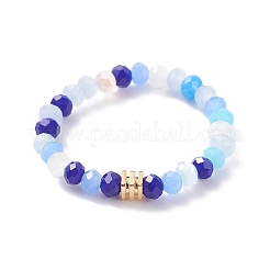 Stretch-Fingerring aus Glasperlen mit Würfel für Damen&nbsp;X-RJEW-JR00431
