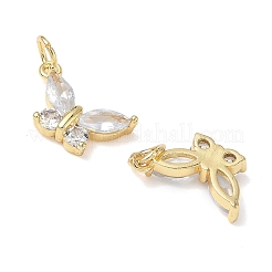 Messing klare Zirkonia Charms&nbsp;KK-L253-18G-02