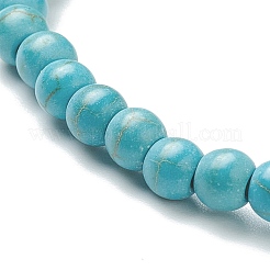 Turquoise synthétique bracelets en perles extensibles&nbsp;BJEW-A117-A-18