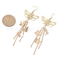Orecchini pendenti da donna con ciondolo a forma di farfalla in ottone&nbsp;EJEW-TA00547