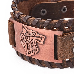 Vollnarbenleder-Kordelarmbänder&nbsp;BJEW-G620-B03