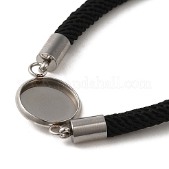Creazione di bracciali in cordoncino di milano e acciaio inossidabile 304&nbsp;MAK-H004-02E-P01