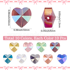 100 pz 10 colori perline di vetro placcato&nbsp;EGLA-SC0001-50