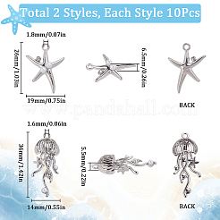 20 pz 2 stili pendenti in lega di resina&nbsp;FIND-SC0013-38