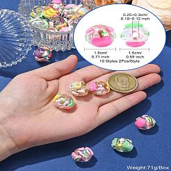 20 Stück 10 Stile handgefertigte transparente Acrylperlen&nbsp;MACR-CJ0002-14