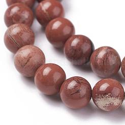 Los abalorios rojos jaspe hebras naturales&nbsp;G-F348-02-8mm