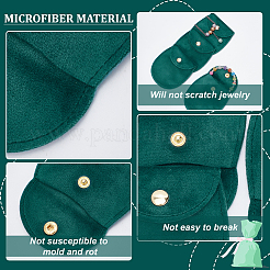 Klappenbeutel aus Samt für Schmuck&nbsp;LS-TP-WH0007-13G-01