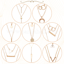 8 ensemble de colliers à 8 couches avec chaînes en alliage de 3 styles&nbsp;NJEW-AN0001-01