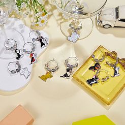 10 pièces 10 styles de breloques en verre à vin&nbsp;AJEW-SW00024-03