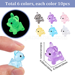 60 pièce de décorations lumineuses en résine pour chien&nbsp;RESI-SP0001-37