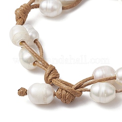 Natürliche Süßwasser-Zuchtperlen-Armbänder mit großem Loch&nbsp;BJEW-TA00635