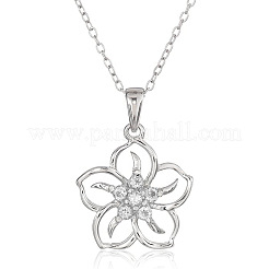 Collane con ciondolo in ottone micro pavé di zirconi cubici trasparenti sakura per donna&nbsp;FS-WG50C9C-01