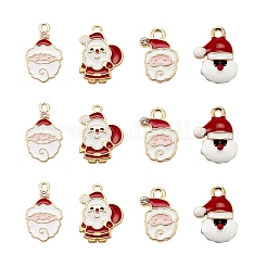 40 stücke 4 stil weihnachtsthema licht goldlegierung emaille anhänger&nbsp;ENAM-LS0001-61