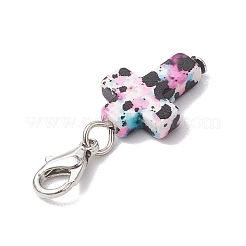 Decorazioni sintetiche pendenti con croce turchese&nbsp;HJEW-JM02568