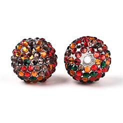 Weihnachtsmotiv Harz Strass runde Perlen&nbsp;OACR-N145-02