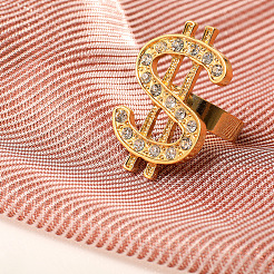 Verstellbare Manschettenringe aus Legierung mit Kristall-Strass&nbsp;FS-WGDDBB9-01