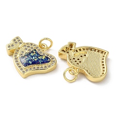 Pendenti in ottone con micro pavé di zirconi trasparenti per San Valentino&nbsp;KK-C045-38G