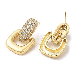 Aretes colgantes cuadrados con circonio cúbico transparente&nbsp;EJEW-Q769-03G