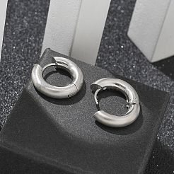 Boucles d'oreilles créoles en acier inoxydable 304 givré pour femmes&nbsp;EJEW-C096-32F-P