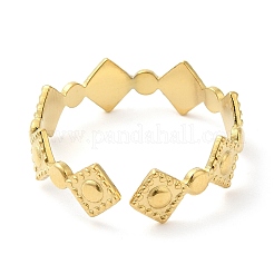 Bague ouverte en acier inoxydable 304 en forme de losange pour femme&nbsp;X-RJEW-I098-30G