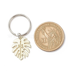 5pcs porte-clés pendentif en alliage de feuille de monstera&nbsp;KEYC-JKC00413