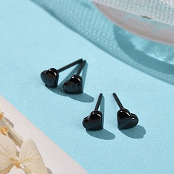 Orecchini a bottone con cuore in ceramica ipoallergenica in bioceramica con zirconi&nbsp;EJEW-Z023-08C
