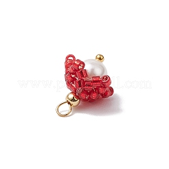 Cilindro con perline di semi pendenti a forma di fiore&nbsp;PALLOY-MZ00705-03