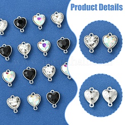 18 pieza de enlaces/conectores de vidrio de aleación de 3 colores&nbsp;GLAA-FS0001-95