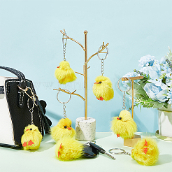 Porte-clés de sac avec pendentif en mini fourrure de vison d'eau mignon&nbsp;KEYC-WH0018-77