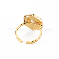 Messing Micro Pave klare Manschettenringe aus Zirkonia&nbsp;RJEW-S045-084-NR