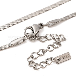 Collane a catena piatta con ciondolo a forma di cuore in acciaio inossidabile 304 anti-ossidazione per le donne&nbsp;NJEW-G142-05P