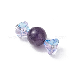 4 stücke 4 farben natürliche karneol & rose quarz & amethyst & aventurin & glas anhänger&nbsp;PALLOY-TA00312