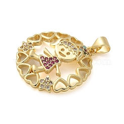 Colgante micropavé cubic zirconia de latón&nbsp;KK-M319-24G-01