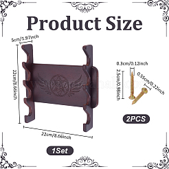Organizador de varitas mágicas de madera con estampado de estrellas y alas de 4 nivel&nbsp;ODIS-WH0043-186