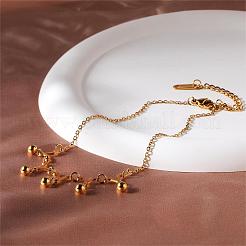 Bracelet de cheville en acier inoxydable avec breloques en forme de triangle et boule ronde&nbsp;JA199A