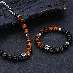 Sets aus Halsketten und Armbändern aus Edelstahl 304&nbsp;FS-WG3D587-03