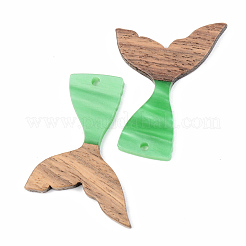 Pendentifs en résine opaque et bois de noyer&nbsp;RESI-S389-032A-C03