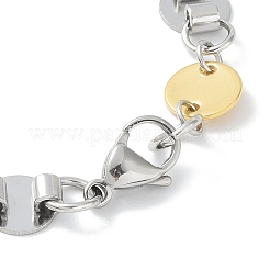 201 bracciali a catena con maglie rotonde piatte in acciaio inossidabile per donne e uomini&nbsp;BJEW-I316-02PG