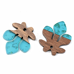 Colgantes de resina transparente y madera de nogal&nbsp;RESI-S389-051B-B03