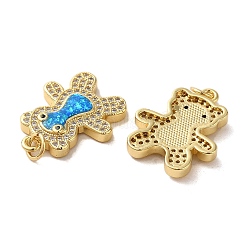 Messing-Mikropflaster mit Zirkonia und synthetischen Opalanhängern&nbsp;KK-D096-21G