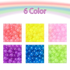 450pcs brins de perles de verre imitation jade 6 couleurs&nbsp;DGLA-YW0001-03
