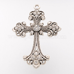 Rhinestone de aleación cruzan los colgantes grandes gótico&nbsp;ALRI-1475-RS