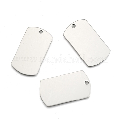Pendentifs vierges à estampiller rectangulaires en acier inoxydable 201 résistant au ternissement&nbsp;LS-STAS-S031-03