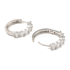 Créoles en laiton avec zircone cubique de micro pave&nbsp;EJEW-D078-16P