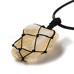 Collana con pendente in citrino naturale pepite irregolari&nbsp;G-H286-02D